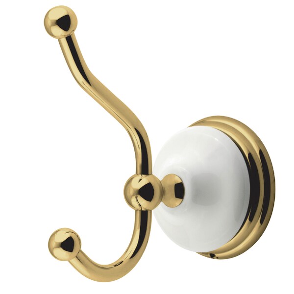 Victorian Robe Hook, Polished Brass